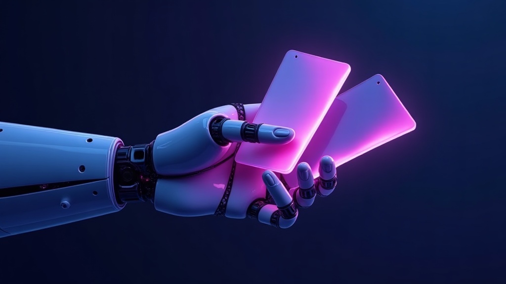 Robot hand comparing two product cards