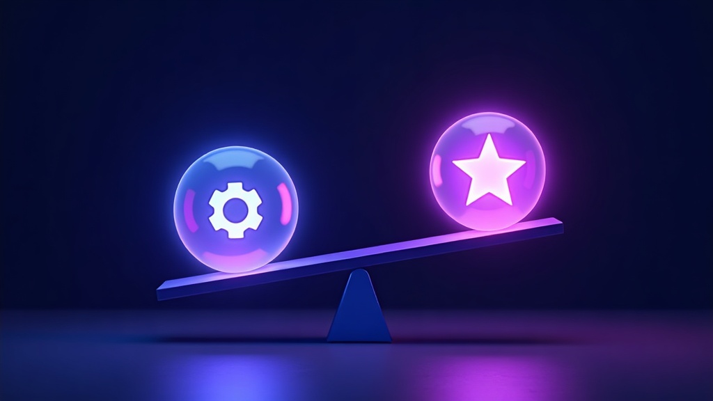 Decision compass pointing between DIY gears and an expert star