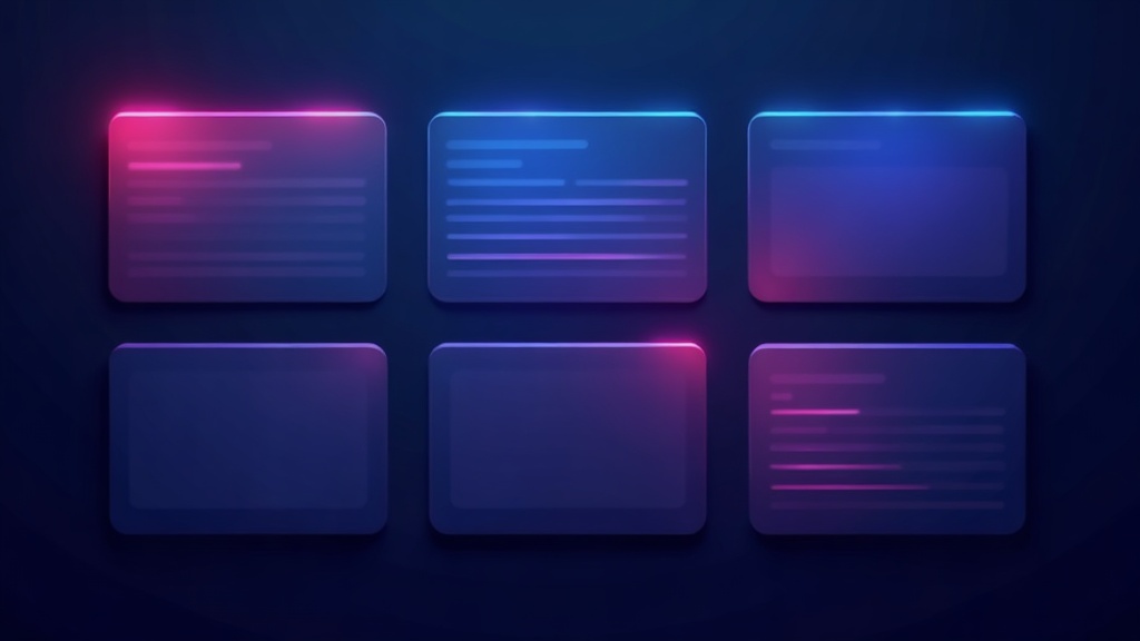 Product grid with one card glowing brighter, showing a product page optimised for online store SEO