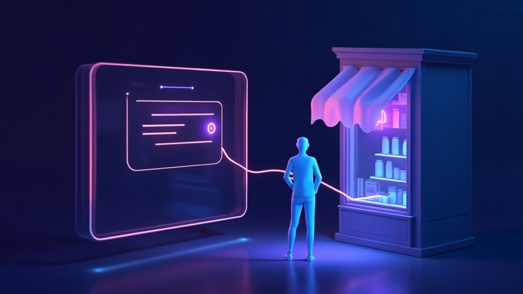 AI chat interface connecting a customer to a local shop