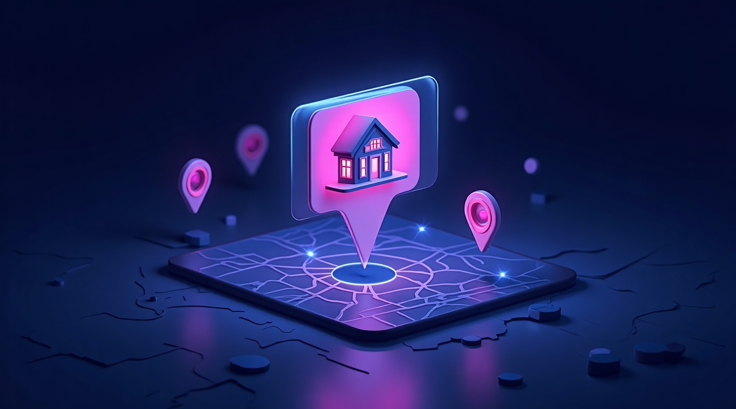 A storefront recommended inside an AI chat bubble above map pins