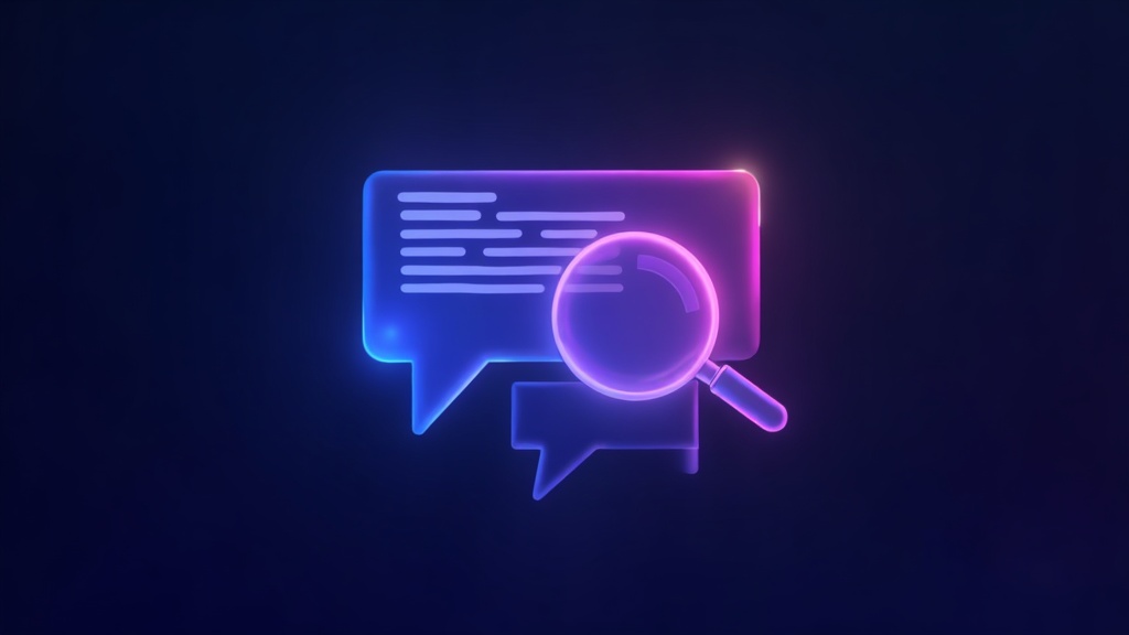 Chat bubble and search magnifier merging into one shape, how Google AI Mode blends conversation with search