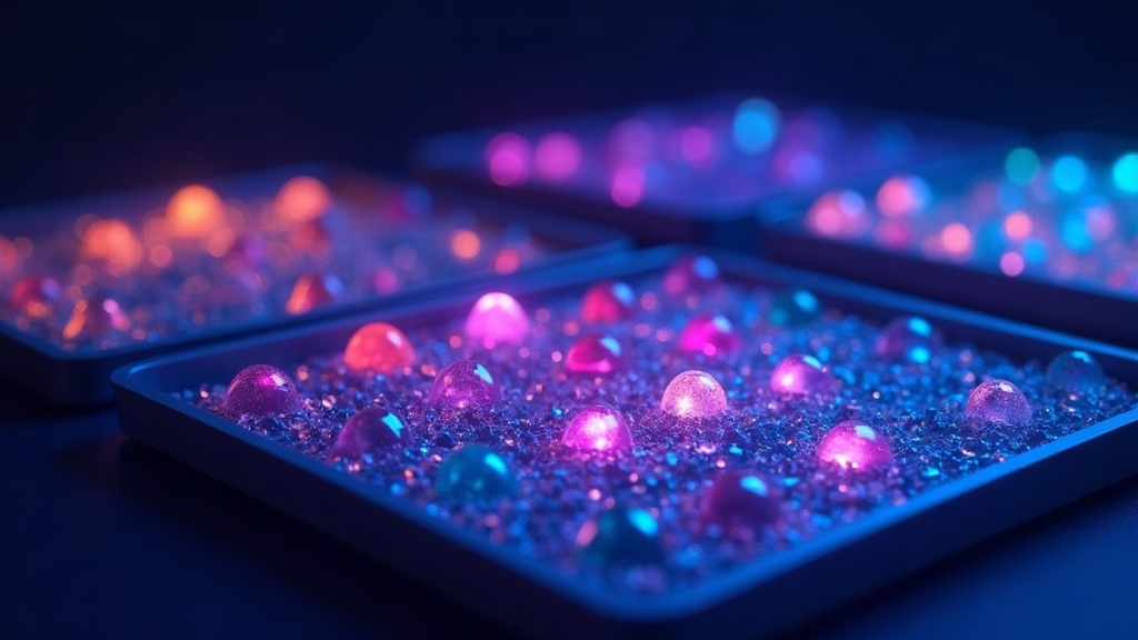 Keyword gems sorted into trays by size and glow, showing keywords prioritised by search volume and difficulty