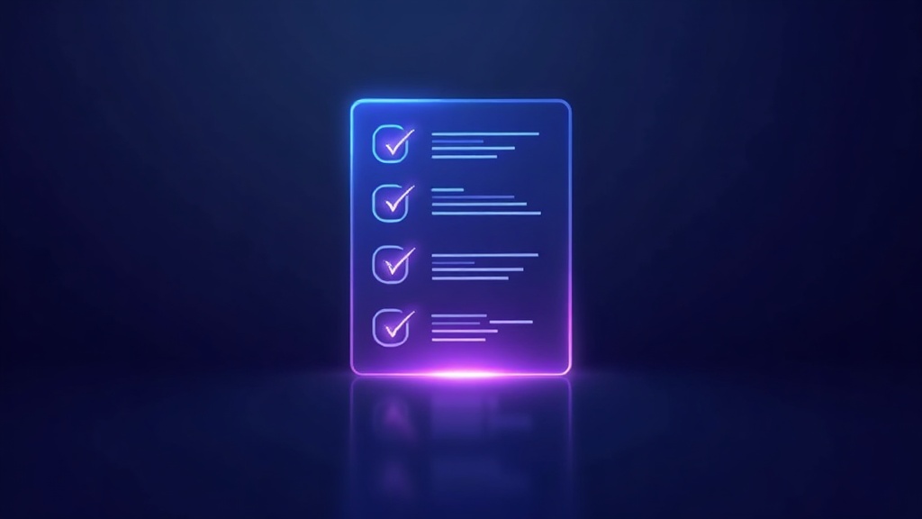 Checklist with glowing spark marks for AI citation readiness