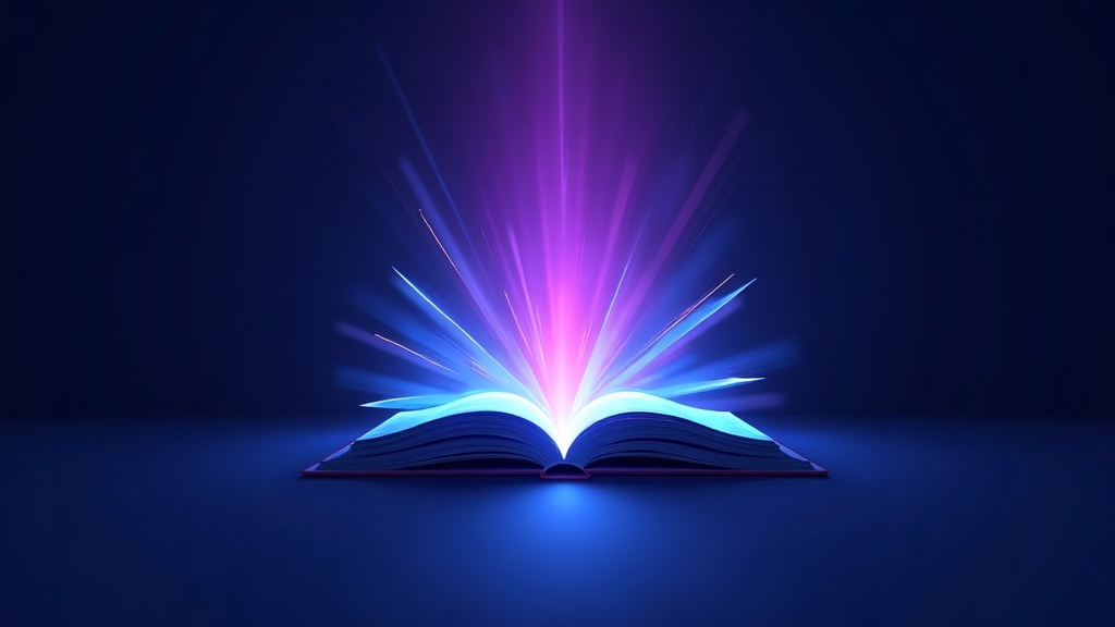 Light beam splitting through a prism into rays touching different pages