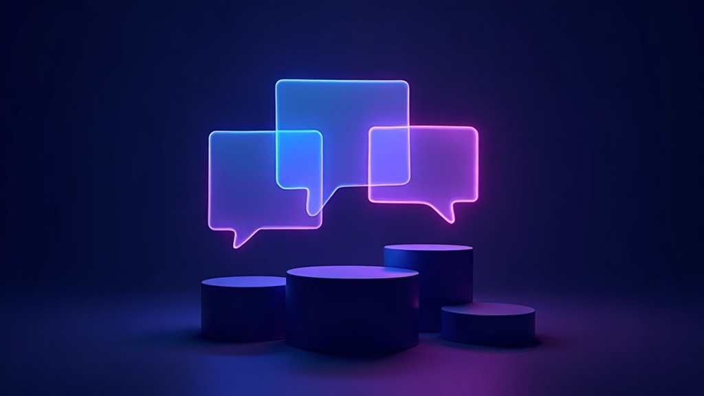 speech bubbles stacking into a ranking podium