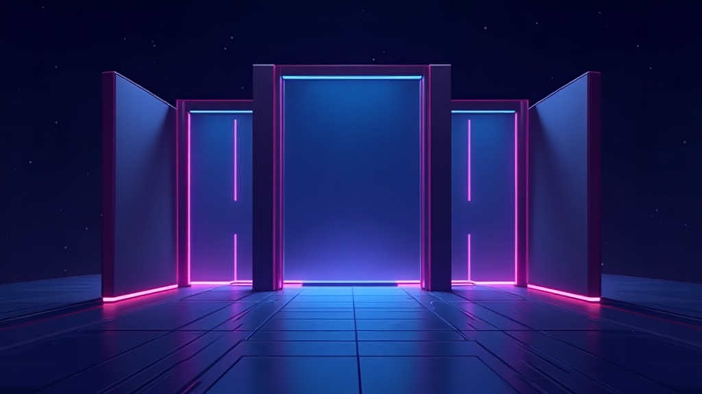 Gate with an open lane and a closed lane, crawler bots queued in front