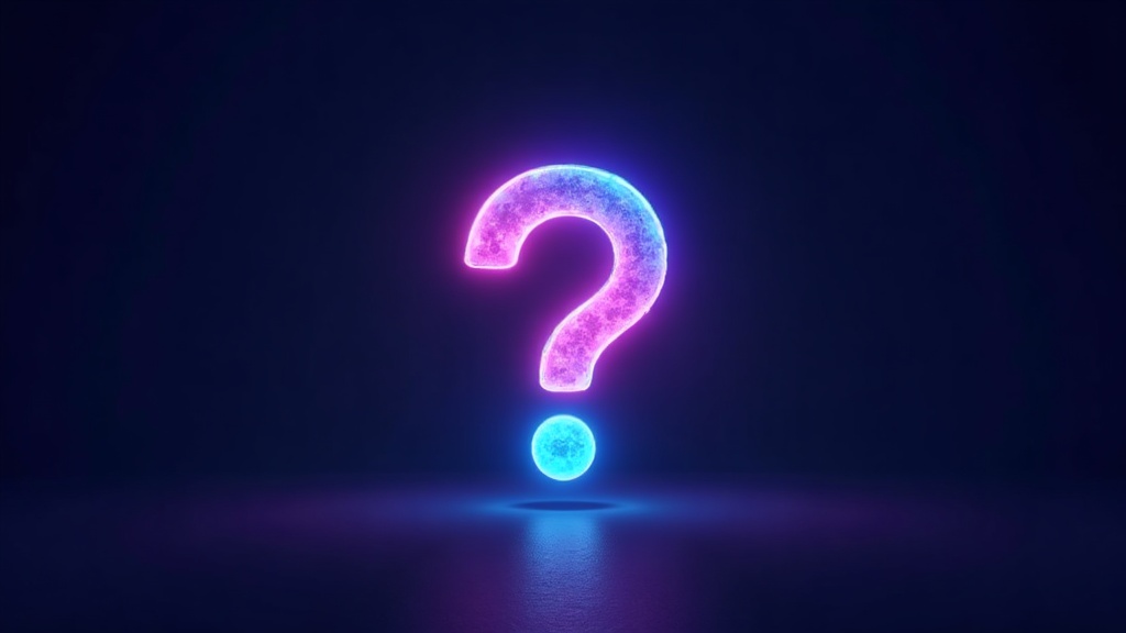 Question mark orb splitting into three light paths, showing one search query branching into different intent types