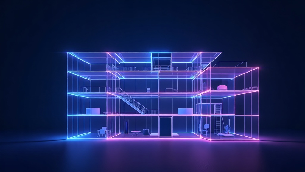 Well-organised building cross-section with clear floors and lifts
