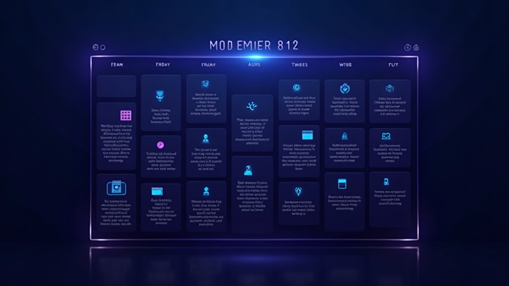 Monthly calendar filled with SEO tasks