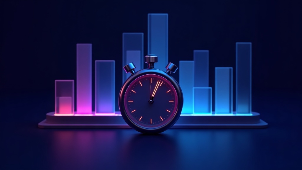 Stopwatch and loading progress bars representing web performance