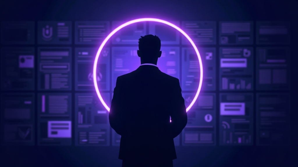 Trusted author silhouette radiating credibility rings