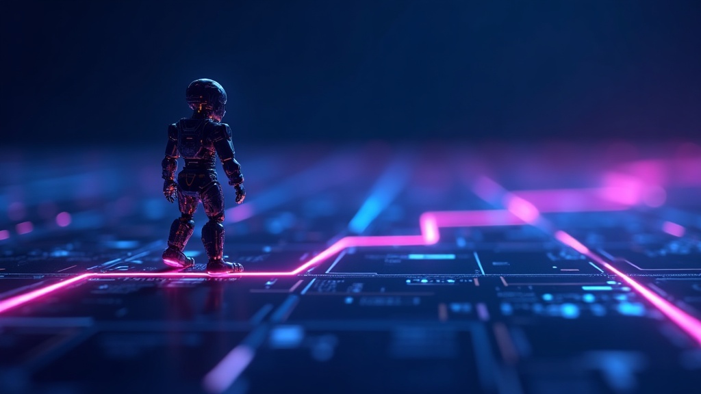 robot following a dotted route through page waypoints
