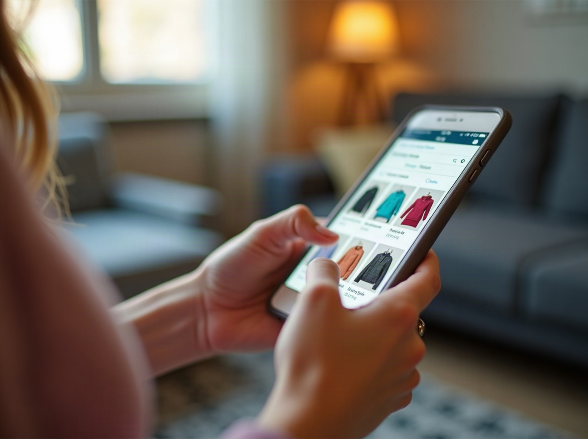 A shopper browsing products on Google from a phone, where free Shopping listings appear